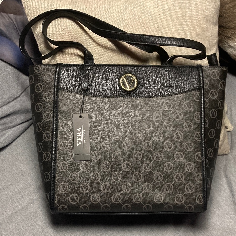 Vera New York Reaha Signature Black and Gray Tote